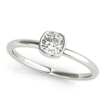 3/8 ct tw Cushion Lab Grown Diamond Solitaire Ring in 14K White Gold