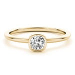 3/8 ct tw Cushion Lab Grown Diamond Solitaire Ring in 14K Yellow Gold