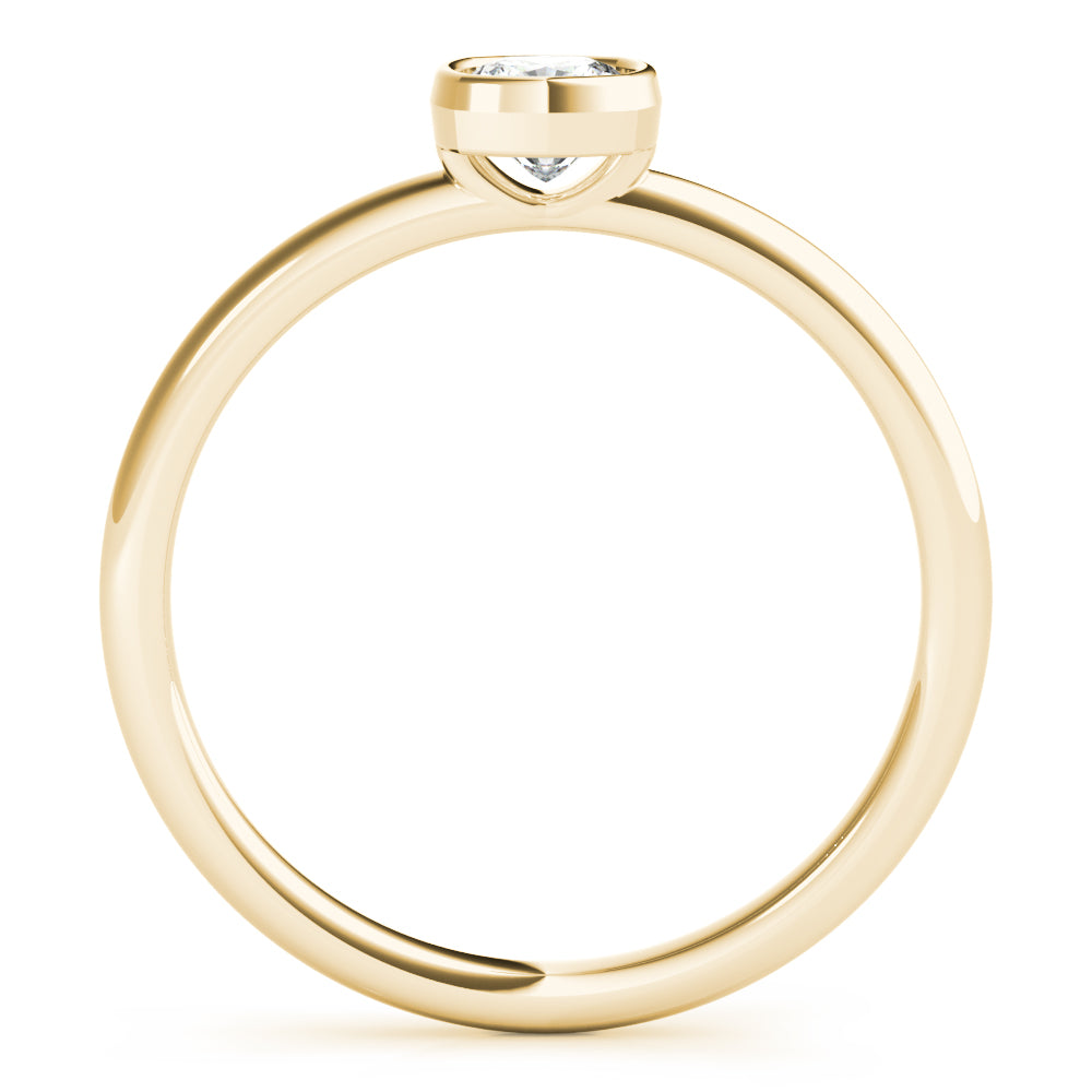 3/8 ct tw Cushion Lab Grown Diamond Solitaire Ring in 14K Yellow Gold