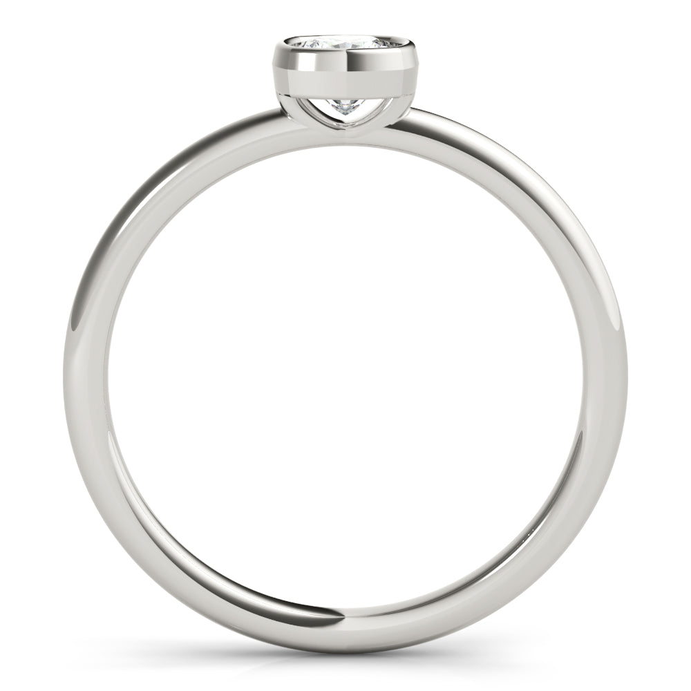 3/8 ct tw Cushion Lab Grown Diamond Solitaire Ring in 14K White Gold