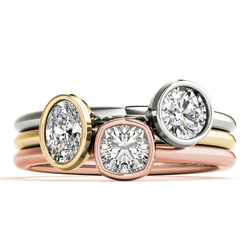 3/8 ct tw Cushion Lab Grown Diamond Solitaire Ring in 14K White Gold