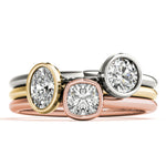3/8 ct tw Cushion Lab Grown Diamond Solitaire Ring in 14K White Gold