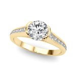 Round Single Row Lab Grown Diamond Engagement Ring - VS1 D/E/F | 14K & 18K Gold | 14K White Gold | Round Lab Diamond | Picasso Gold & Diamond Chicago