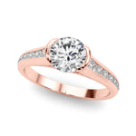 Round Single Row Lab Grown Diamond Engagement Ring - VS1 D/E/F | 14K & 18K Gold | 14K White Gold | Round Lab Diamond | Picasso Gold & Diamond Chicago