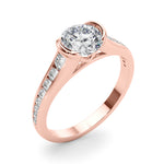Round Single Row Lab Grown Diamond Engagement Ring - VS1 D/E/F | 14K & 18K Gold | 14K Yellow Gold | Round Lab Diamond | Picasso Gold & Diamond Chicago