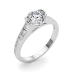 Round Single Row Lab Grown Diamond Engagement Ring - VS1 D/E/F | 14K & 18K Gold | 14K Yellow Gold | Round Lab Diamond | Picasso Gold & Diamond Chicago