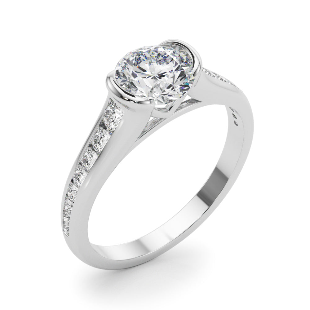 Round Single Row Lab Grown Diamond Engagement Ring - VS1 D/E/F | 14K & 18K Gold | 14K Yellow Gold | Round Lab Diamond | Picasso Gold & Diamond Chicago
