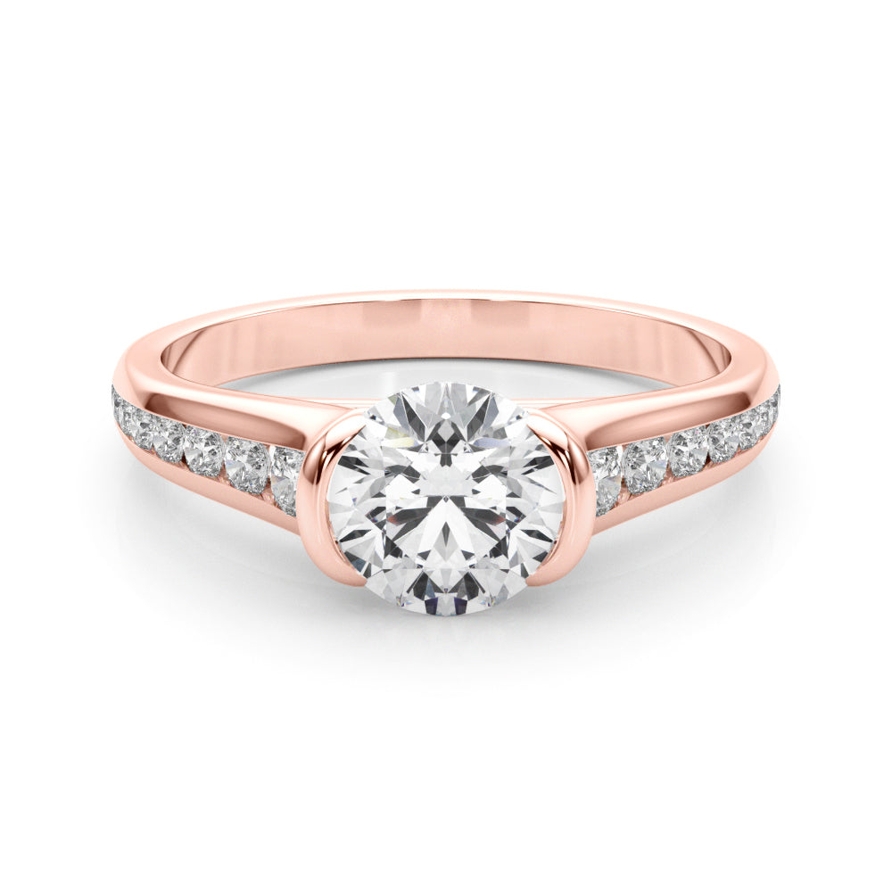 Round Single Row Lab Grown Diamond Engagement Ring - VS1 D/E/F | 14K & 18K Gold | 14K Yellow Gold | Round Lab Diamond | Picasso Gold & Diamond Chicago