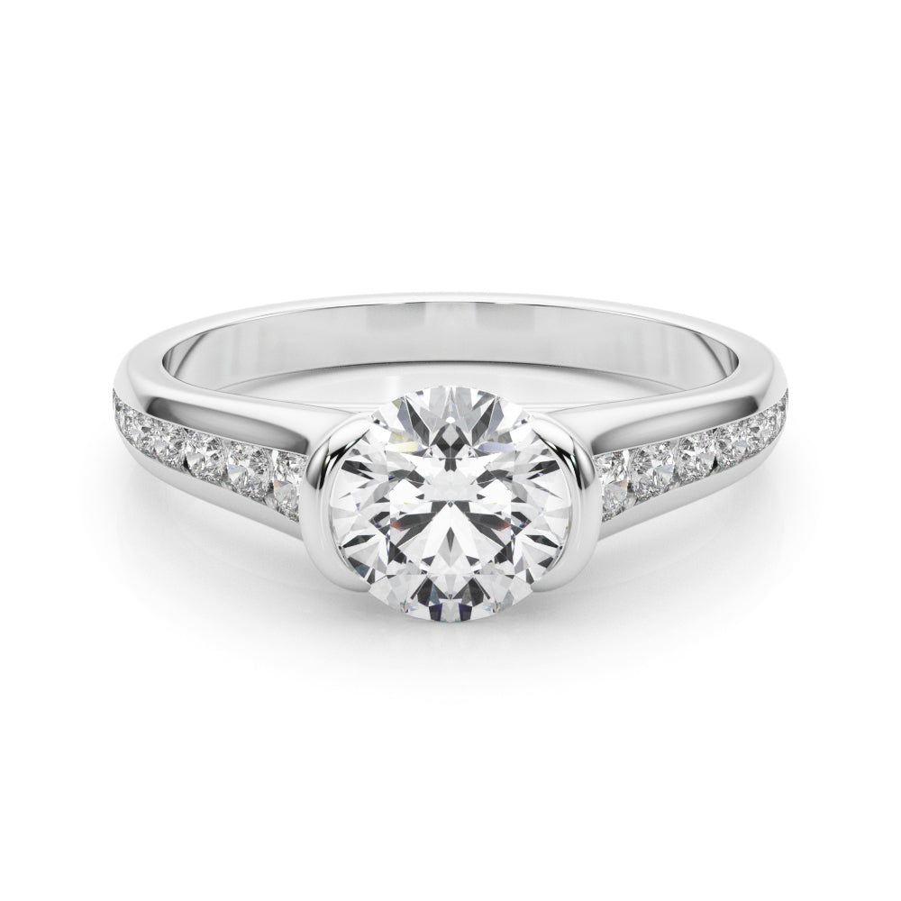 Round Single Row Lab Grown Diamond Engagement Ring - VS1 D/E/F | 14K & 18K Gold | 14K Rose Gold | Round Lab Diamond | Picasso Gold & Diamond Chicago