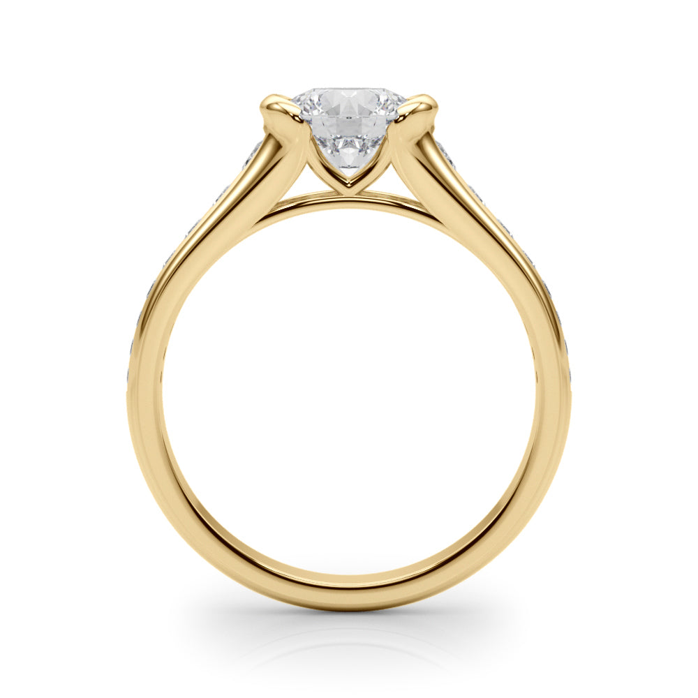 Round Single Row Lab Grown Diamond Engagement Ring - VS1 D/E/F | 14K & 18K Gold | 14K Rose Gold | Round Lab Diamond | Picasso Gold & Diamond Chicago