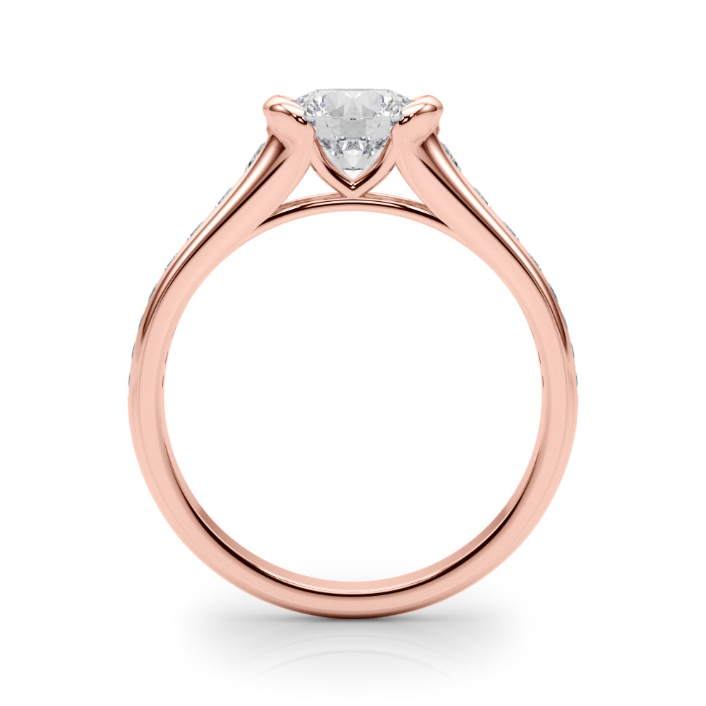 Round Single Row Lab Grown Diamond Engagement Ring - VS1 D/E/F | 14K & 18K Gold | 14K Rose Gold | Round Lab Diamond | Picasso Gold & Diamond Chicago