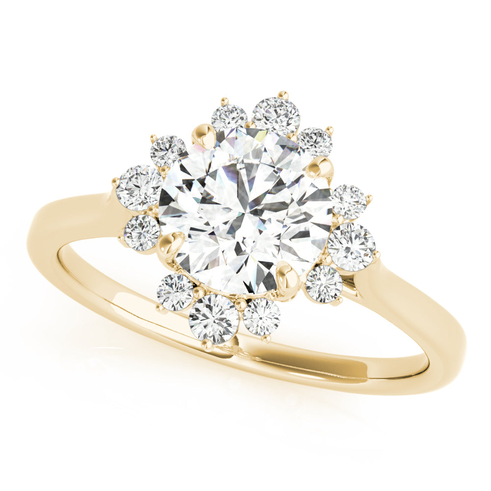 Round Halo Lab Grown Diamond Engagement Ring - VS1 D/E/F | 14K & 18K Gold | 14K White Gold | Round Lab Diamond | Picasso Gold & Diamond Chicago