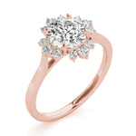 Round Halo Lab Grown Diamond Engagement Ring - VS1 D/E/F | 14K & 18K Gold | 14K Yellow Gold | Round Lab Diamond | Picasso Gold & Diamond Chicago