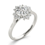 Round Halo Lab Grown Diamond Engagement Ring - VS1 D/E/F | 14K & 18K Gold | 14K Yellow Gold | Round Lab Diamond | Picasso Gold & Diamond Chicago