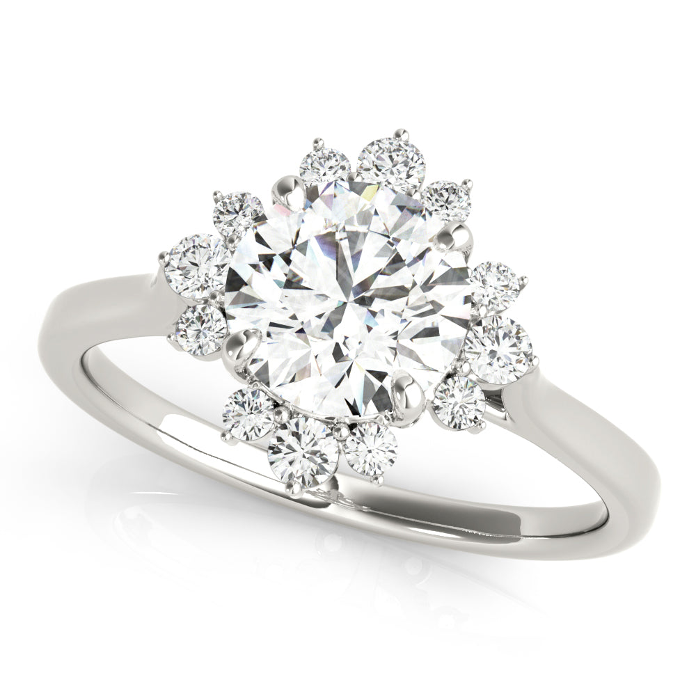 Round Halo Lab Grown Diamond Engagement Ring - VS1 D/E/F | 14K & 18K Gold | 14K White Gold | Round Lab Diamond | Picasso Gold & Diamond Chicago