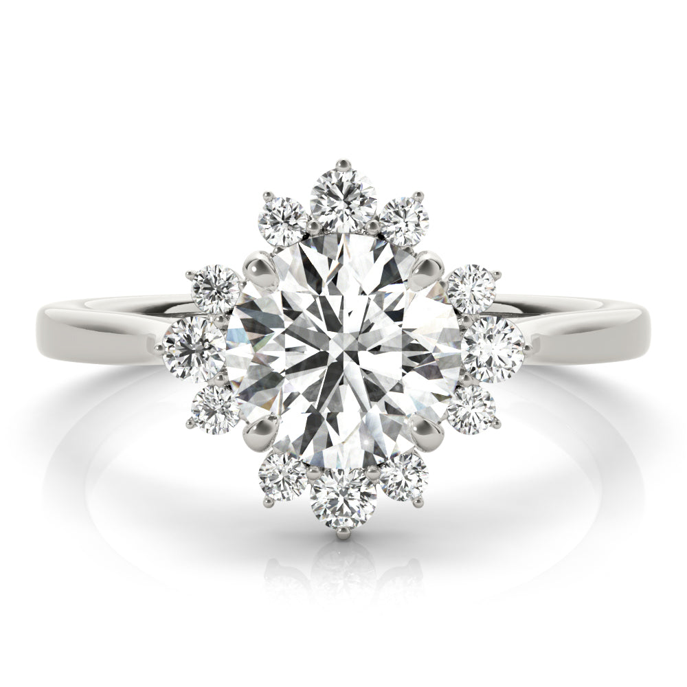 Round Halo Lab Grown Diamond Engagement Ring - VS1 D/E/F | 14K & 18K Gold | 14K Rose Gold | Round Lab Diamond | Picasso Gold & Diamond Chicago