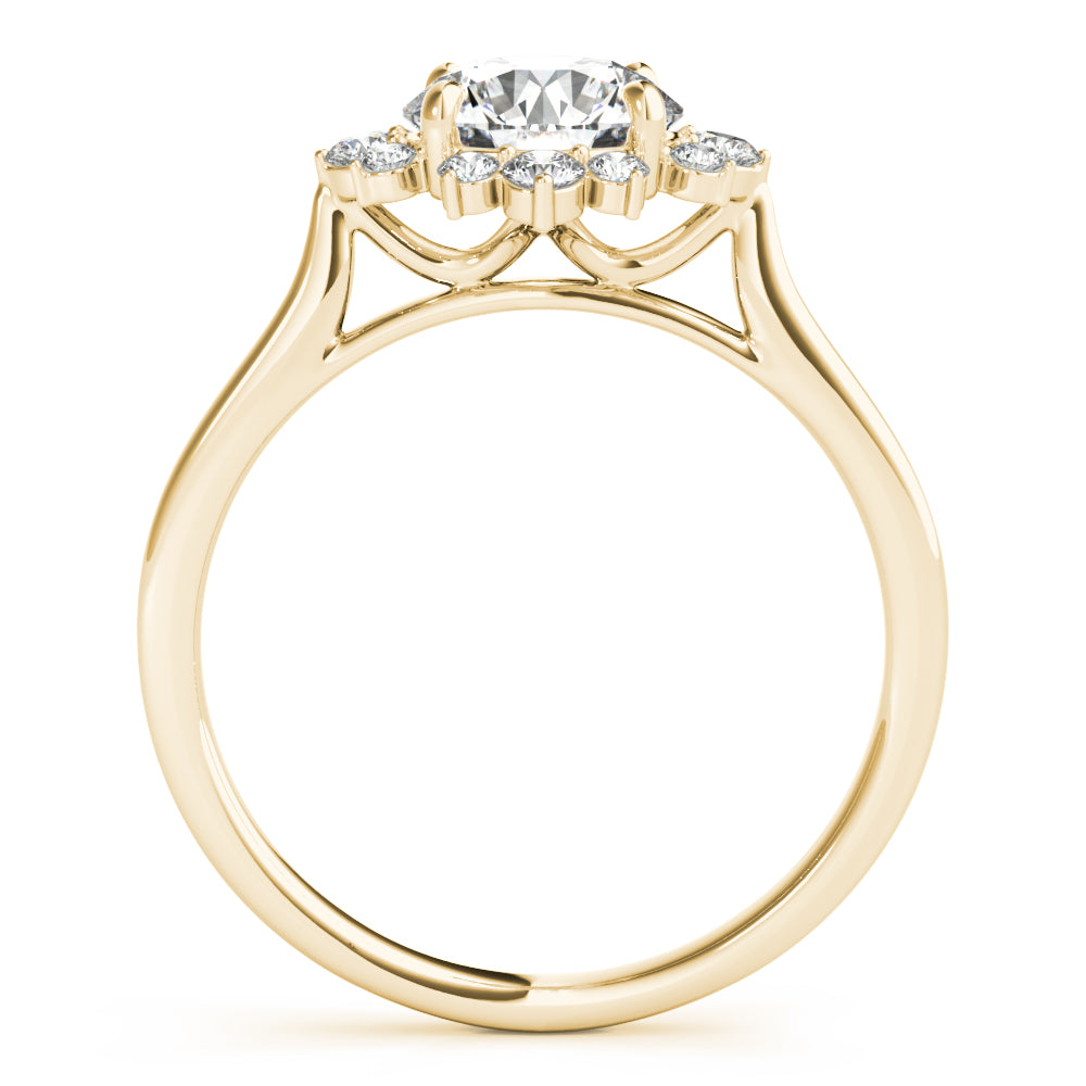 Round Halo Lab Grown Diamond Engagement Ring - VS1 D/E/F | 14K & 18K Gold | 14K Rose Gold | Round Lab Diamond | Picasso Gold & Diamond Chicago