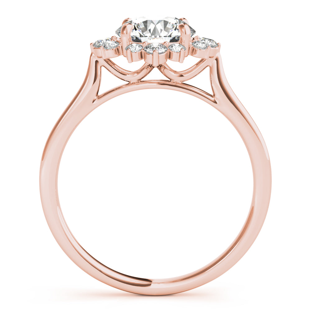 Round Halo Lab Grown Diamond Engagement Ring - VS1 D/E/F | 14K & 18K Gold | 14K Rose Gold | Round Lab Diamond | Picasso Gold & Diamond Chicago