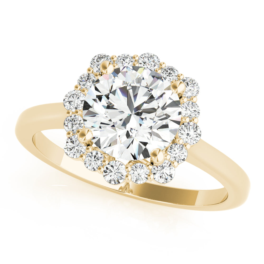 Round Halo Lab Grown Diamond Engagement Ring - VS1 D/E/F | 14K & 18K Gold | 14K White Gold | Round Lab Diamond | Picasso Gold & Diamond Chicago