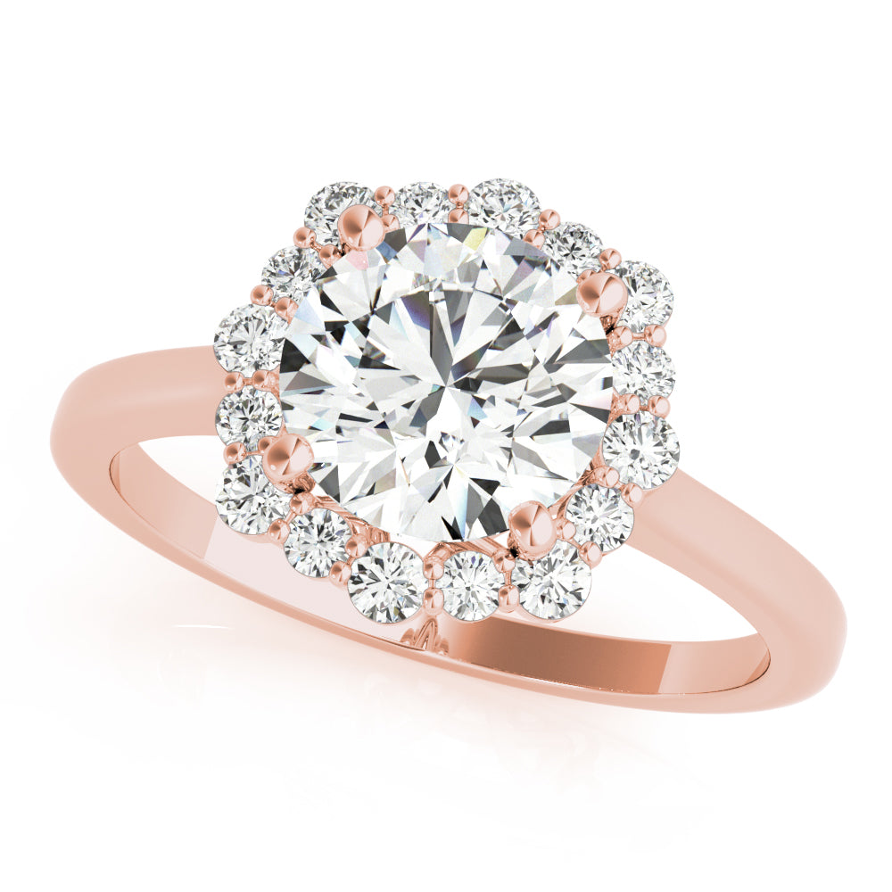 Round Halo Lab Grown Diamond Engagement Ring - VS1 D/E/F | 14K & 18K Gold | 14K White Gold | Round Lab Diamond | Picasso Gold & Diamond Chicago