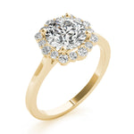 Round Halo Lab Grown Diamond Engagement Ring - VS1 D/E/F | 14K & 18K Gold | 14K White Gold | Round Lab Diamond | Picasso Gold & Diamond Chicago