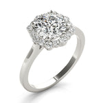 Round Halo Lab Grown Diamond Engagement Ring - VS1 D/E/F | 14K & 18K Gold | 14K Yellow Gold | Round Lab Diamond | Picasso Gold & Diamond Chicago