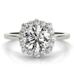 Round Halo Lab Grown Diamond Engagement Ring - VS1 D/E/F | 14K & 18K Gold | 14K Rose Gold | Round Lab Diamond | Picasso Gold & Diamond Chicago