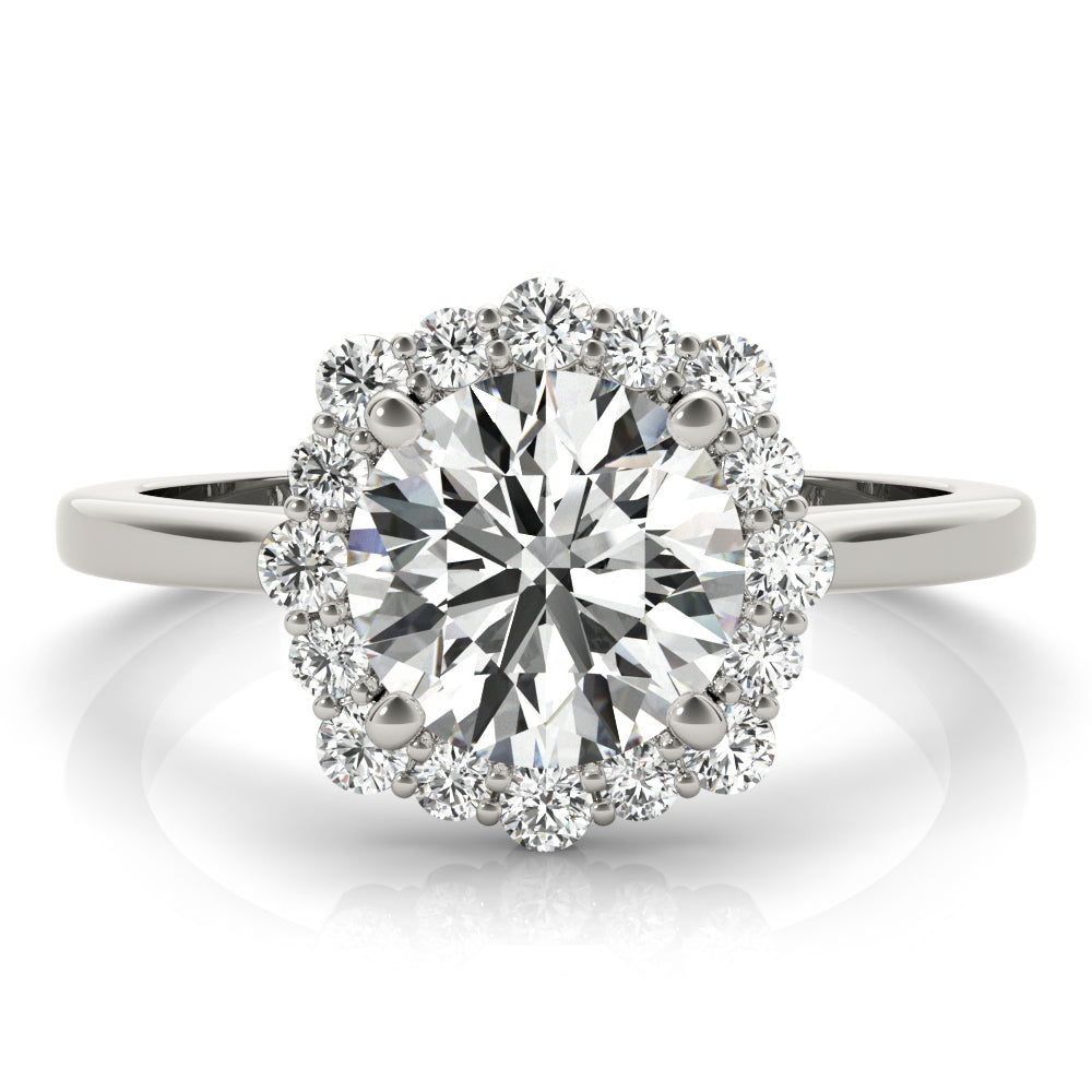 Round Halo Lab Grown Diamond Engagement Ring - VS1 D/E/F | 14K & 18K Gold | 14K Rose Gold | Round Lab Diamond | Picasso Gold & Diamond Chicago