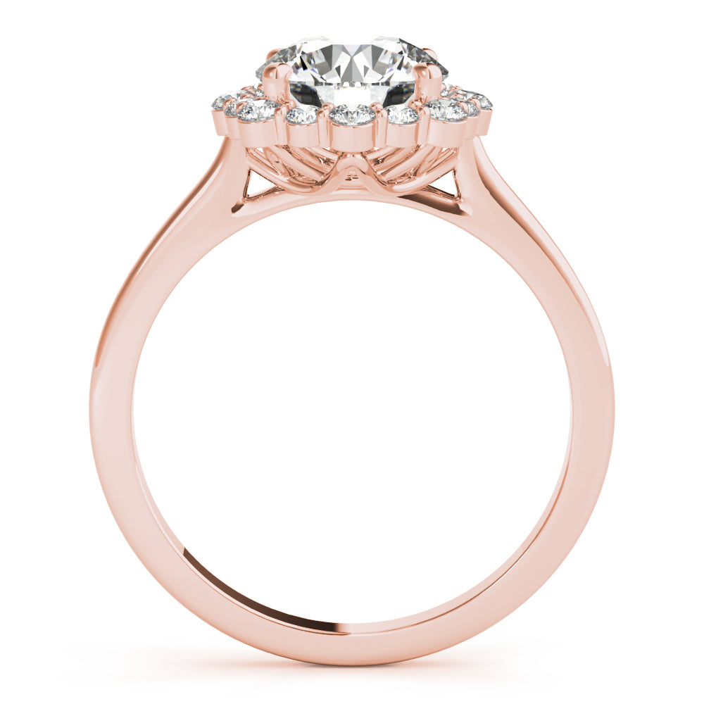 Round Halo Lab Grown Diamond Engagement Ring - VS1 D/E/F | 14K & 18K Gold | 14K Rose Gold | Round Lab Diamond | Picasso Gold & Diamond Chicago