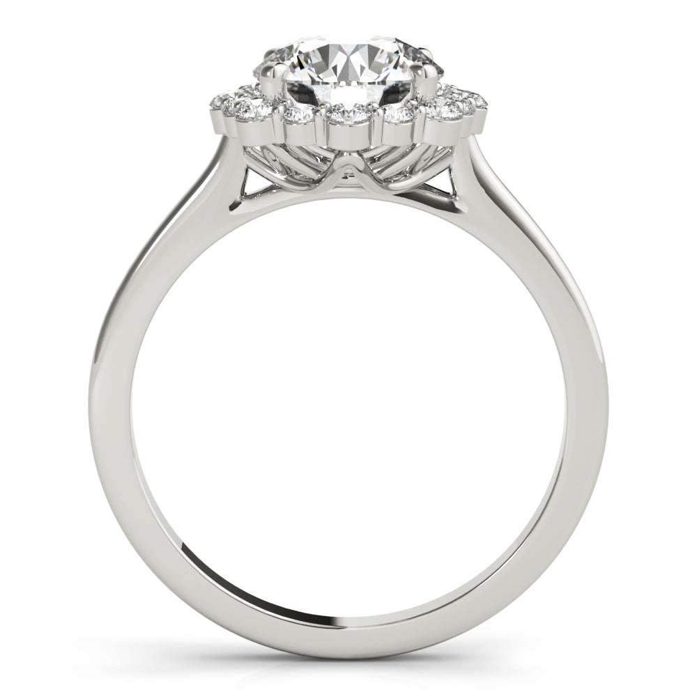 Round Halo Lab Grown Diamond Engagement Ring - VS1 D/E/F | 14K & 18K Gold | 14K Rose Gold | Round Lab Diamond | Picasso Gold & Diamond Chicago