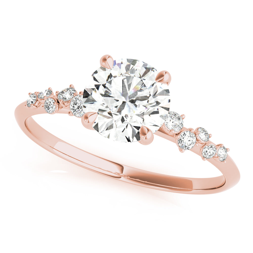 Round Single Row Lab Grown Diamond Engagement Ring - VS1 D/E/F | 14K & 18K Gold | 14K White Gold | Round Lab Diamond | Picasso Gold & Diamond Chicago
