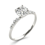 Round Single Row Lab Grown Diamond Engagement Ring - VS1 D/E/F | 14K & 18K Gold | 14K Yellow Gold | Round Lab Diamond | Picasso Gold & Diamond Chicago