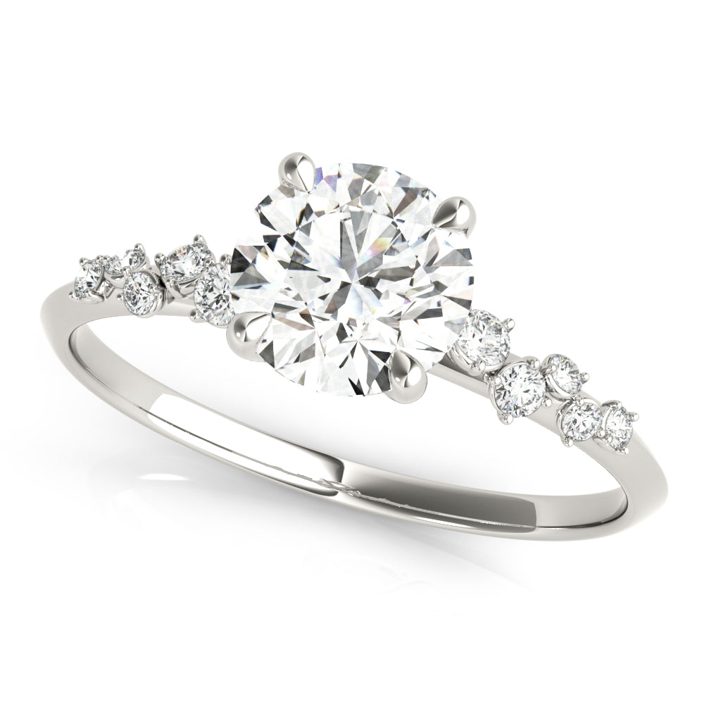 Round Single Row Lab Grown Diamond Engagement Ring - VS1 D/E/F | 14K & 18K Gold | 14K White Gold | Round Lab Diamond | Picasso Gold & Diamond Chicago