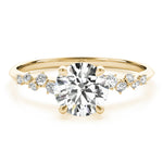 Round Single Row Lab Grown Diamond Engagement Ring - VS1 D/E/F | 14K & 18K Gold | 14K Yellow Gold | Round Lab Diamond | Picasso Gold & Diamond Chicago