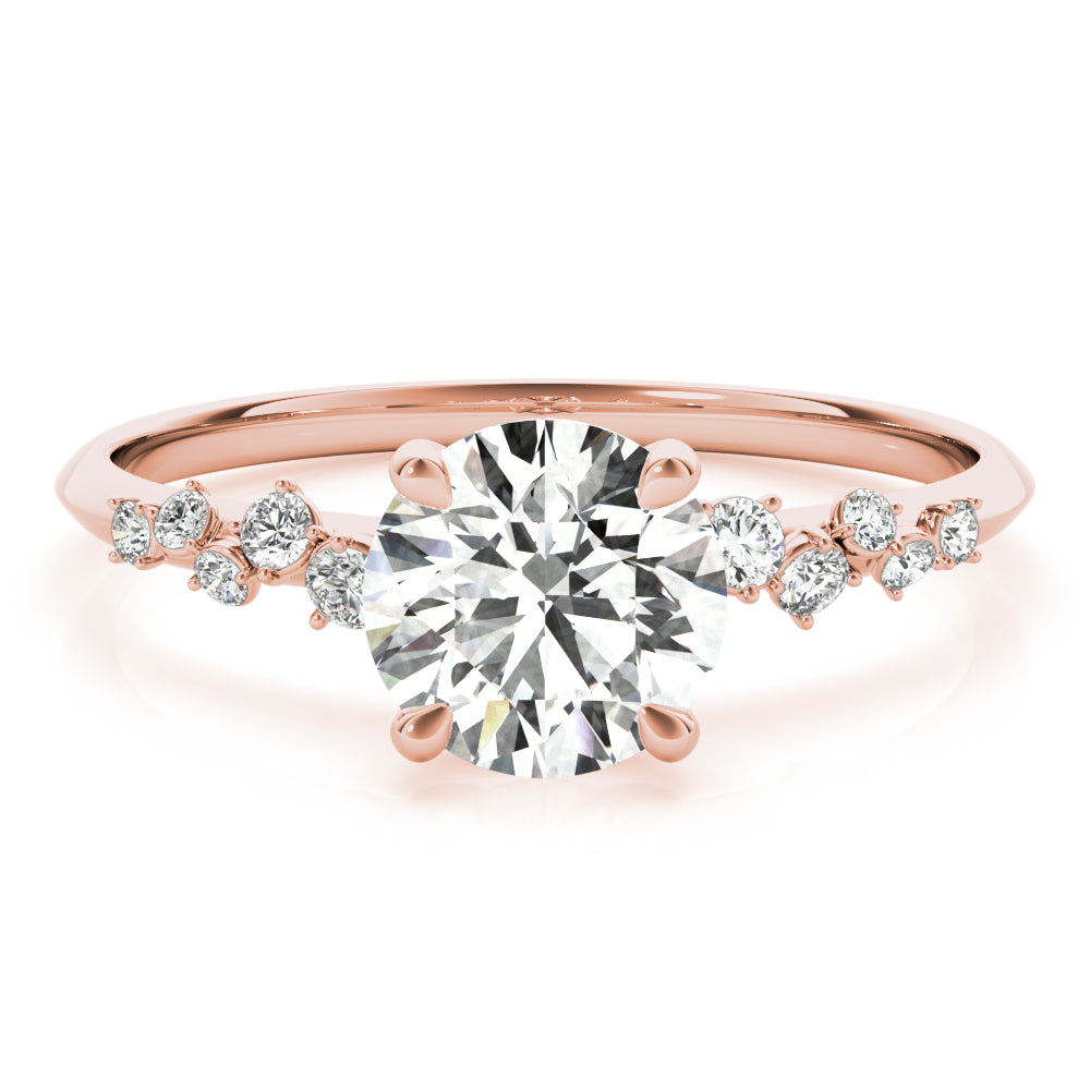 Round Single Row Lab Grown Diamond Engagement Ring - VS1 D/E/F | 14K & 18K Gold | 14K Rose Gold | Round Lab Diamond | Picasso Gold & Diamond Chicago