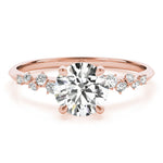 Round Single Row Lab Grown Diamond Engagement Ring - VS1 D/E/F | 14K & 18K Gold | 14K Rose Gold | Round Lab Diamond | Picasso Gold & Diamond Chicago