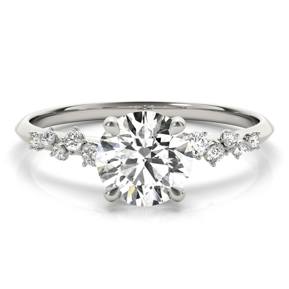Round Single Row Lab Grown Diamond Engagement Ring - VS1 D/E/F | 14K & 18K Gold | 14K Rose Gold | Round Lab Diamond | Picasso Gold & Diamond Chicago