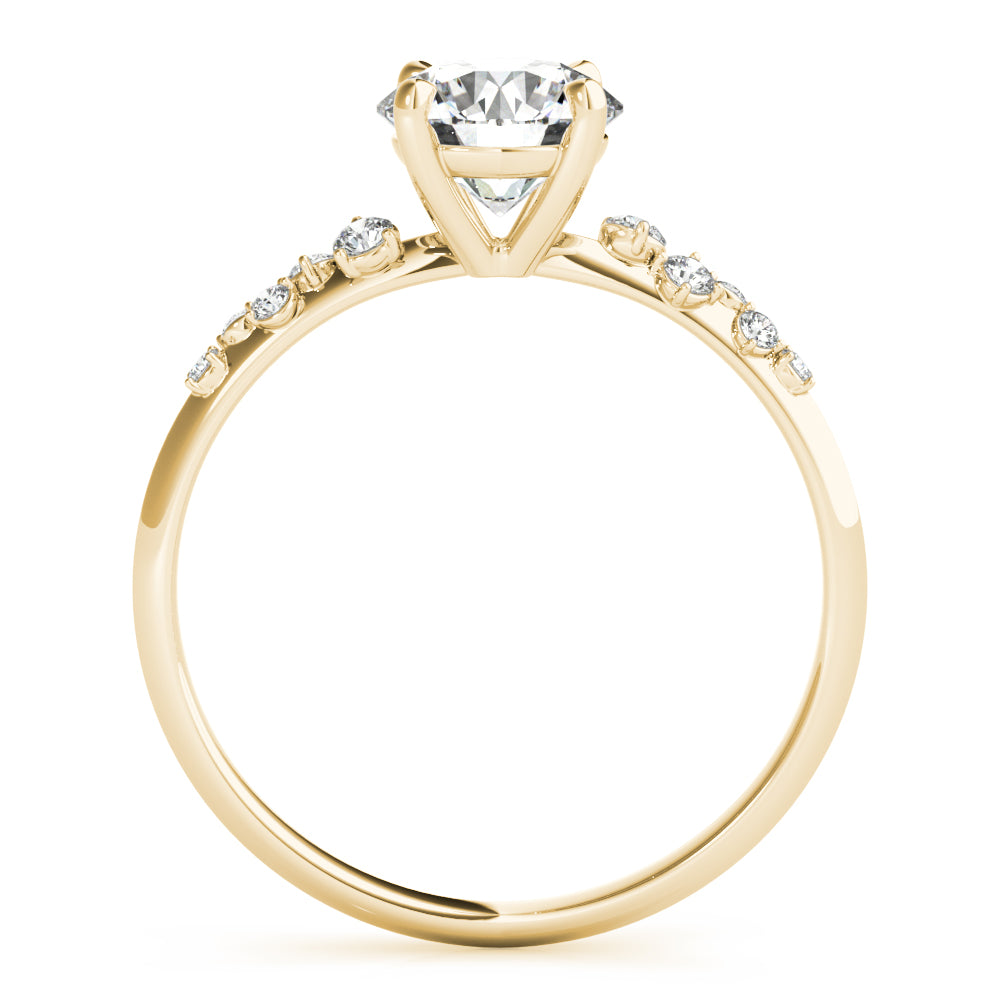 Round Single Row Lab Grown Diamond Engagement Ring - VS1 D/E/F | 14K & 18K Gold | 14K Rose Gold | Round Lab Diamond | Picasso Gold & Diamond Chicago