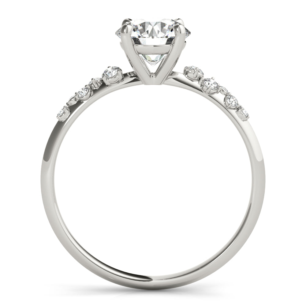 Round Single Row Lab Grown Diamond Engagement Ring - VS1 D/E/F | 14K & 18K Gold | 18K White Gold | Round Lab Diamond | Picasso Gold & Diamond Chicago