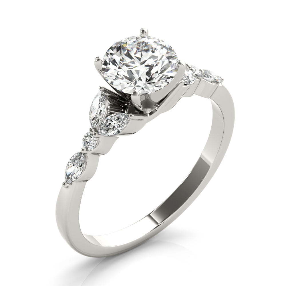 3/8 ct tw Lab Grown Diamond Engagement Ring Setting in 14K White Gold
