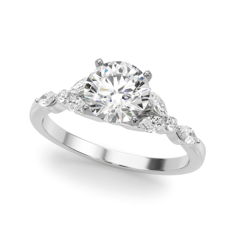 3/8 ct tw Lab Grown Diamond Engagement Ring Setting in 14K White Gold