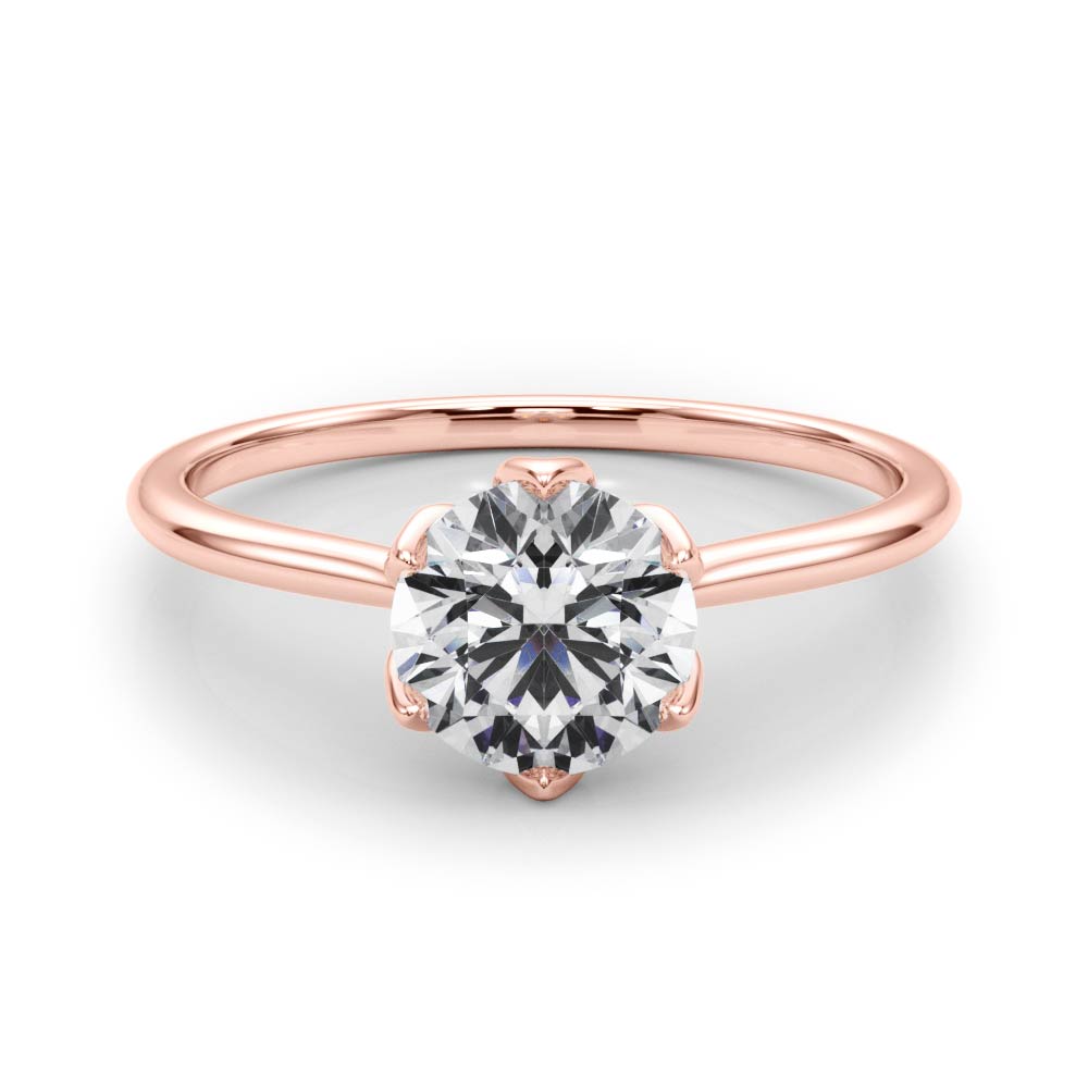 Round Nature Inspired Lab Grown Diamond Engagement Ring - VS1 D/E/F | 14K & 18K Gold | 14K Yellow Gold | Round Lab Diamond | Picasso Gold & Diamond Chicago