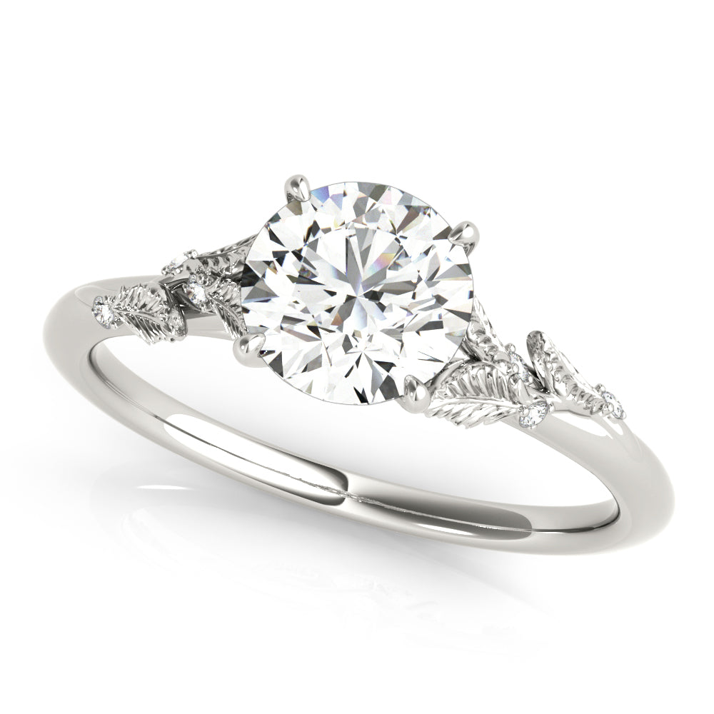 Round Nature Inspired Lab Grown Diamond Engagement Ring - VS1 D/E/F | 14K & 18K Gold | 14K White Gold | Round Lab Diamond | Picasso Gold & Diamond Chicago