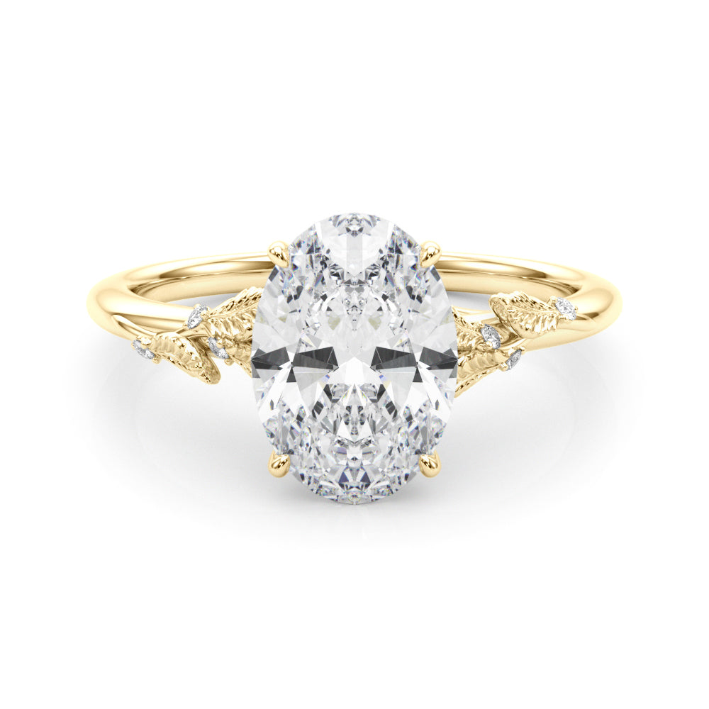 Round Nature Inspired Lab Grown Diamond Engagement Ring - VS1 D/E/F | 14K & 18K Gold | 18K White Gold | Round Lab Diamond | Picasso Gold & Diamond Chicago