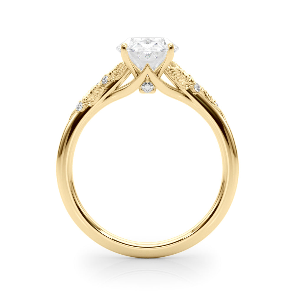 Round Nature Inspired Lab Grown Diamond Engagement Ring - VS1 D/E/F | 14K & 18K Gold | 18K White Gold | Round Lab Diamond | Picasso Gold & Diamond Chicago
