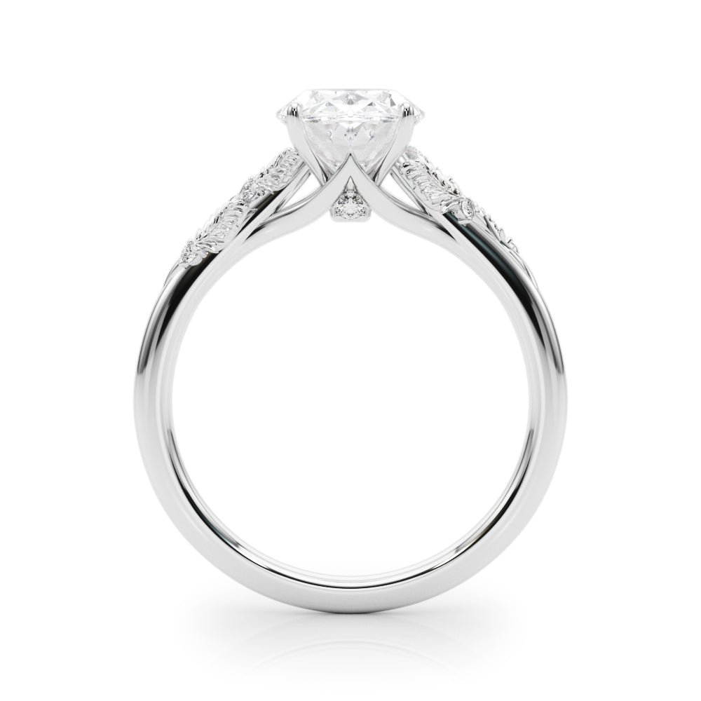 Round Nature Inspired Lab Grown Diamond Engagement Ring - VS1 D/E/F | 14K & 18K Gold | 18K Yellow Gold | Round Lab Diamond | Picasso Gold & Diamond Chicago