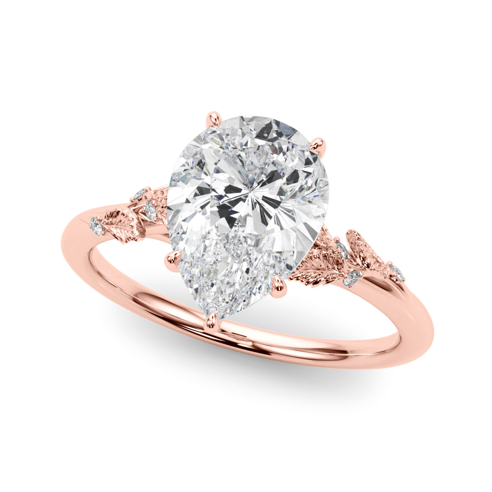 Round Nature Inspired Lab Grown Diamond Engagement Ring - VS1 D/E/F | 14K & 18K Gold | 18K Yellow Gold | Round Lab Diamond | Picasso Gold & Diamond Chicago