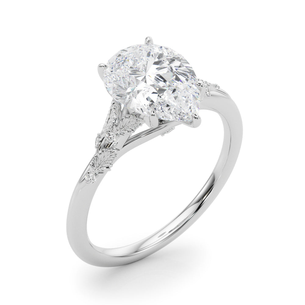 Round Nature Inspired Lab Grown Diamond Engagement Ring - VS1 D/E/F | 14K & 18K Gold | 18K Rose Gold | Round Lab Diamond | Picasso Gold & Diamond Chicago
