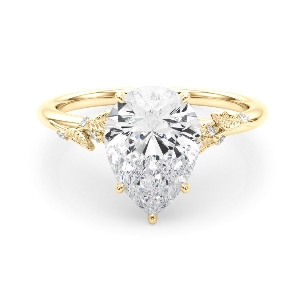 Round Nature Inspired Lab Grown Diamond Engagement Ring - VS1 D/E/F | 14K & 18K Gold | 18K Rose Gold | Round Lab Diamond | Picasso Gold & Diamond Chicago