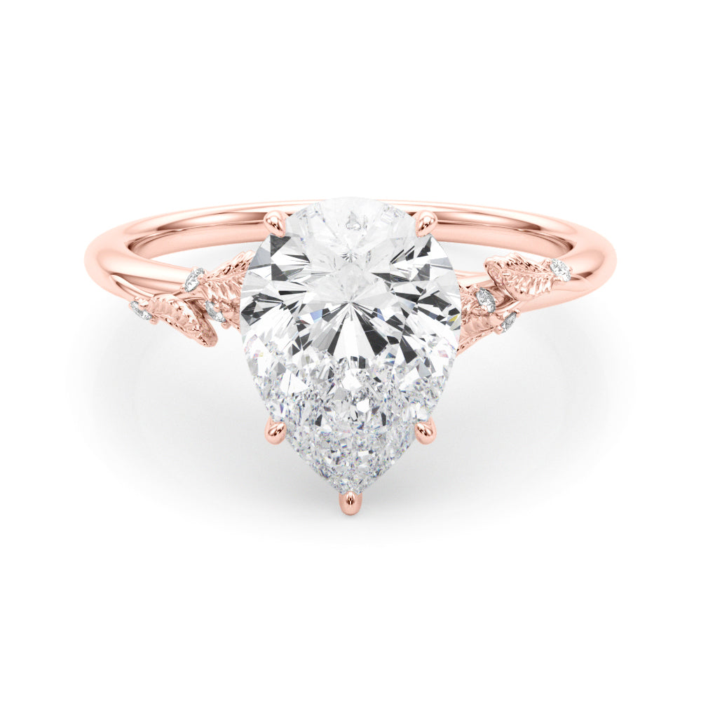 Round Nature Inspired Lab Grown Diamond Engagement Ring - VS1 D/E/F | 14K & 18K Gold | Platinum | Round Lab Diamond | Picasso Gold & Diamond Chicago
